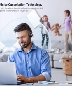 Alternative view of LEVN Bluetooth 5.0 Headset, Wireless Headset with Microphone (AI Noise Cancelling), 35Hrs Bluetooth Headphones with USB Dongle for PC, Suitable for Remote Work/Call Center/Zoom/Online Class/Trucker LE-HS010 Superior