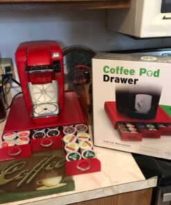 Mind Reader Single Serve Coffee Organizer with 3 Drawers Pod, 12.25" L x 13.5" W x 2.5" H, 36 Capacity, Red 43 710yJFzEOgL