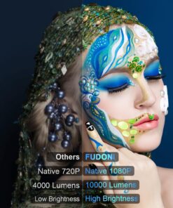 Projector with WiFi and Bluetooth, 5G WiFi Native 1080P 10000L 4K Supported, FUDONI Portable Outdoor Projector with Screen for Home Theater, Compatible with HDMI/USB/PC/TV Box/iOS and Android Phone 20 710yxoBaxbL