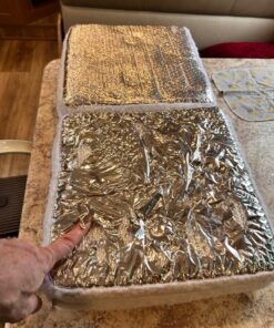 Camco Camper/RV Vent Insulator and Skylight Cover | Features 3 Layers to Reduce Heat Transfer & Increase A/C Efficiency | Fits Standard 14” Travel Trailer/RV Roof Vents (45192), Multicolor, 14" x 14" 33 710yz3aUUNL