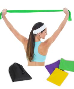 Alternative view of Resistance Band Set, 3 Pack Latex Exercise Bands with 3 Levels, Skin-Friendly Elastic Workout Bands for Core Exercise, Physical Therapy, Yoga, Pilate (3)