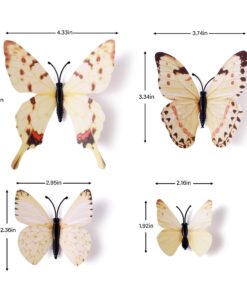 Amaonm® 60 Pcs 5 Packages Beautiful 3D Butterfly Wall Decals Removable DIY Home Decorations Art Decor Wall Stickers & Murals for Babys Bedroom Tv Background Living Room (White2) White2 23 711 629rdmL