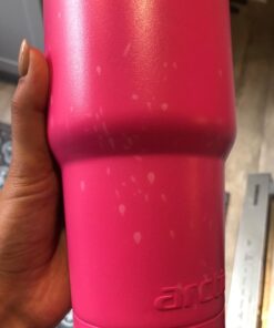 Arctic Tumblers | 30 oz Matte Pink Insulated Tumbler with Straw & Cleaner - Retains Temperature up to 24hrs - Non-Spill Splash Proof Lid, Double Wall Vacuum Technology, BPA Free & Built to Last 30 oz Tumbler Matte Pink Powder Coat 25 711 7zLUBqL