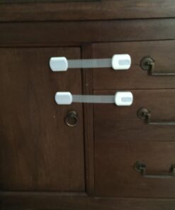 Child Safety Strap Locks (10 Pack) Baby Locks for Cabinets and Drawers, Toilet, Fridge & More. 3M Adhesive Pads. Easy Installation, No Drilling Required, White/Gray 43 711 qRdraL