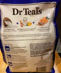 Dr Teal's Pure Epsom Salt, Soothe & Comfort with Oat Milk & Argan Oil, 3lbs (Packaging May Vary) 3 Pound (Pack of 1) 29 7110VV3gyVL