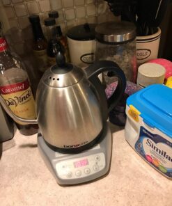 Bonavita 1L Digital Variable Temperature Gooseneck Electric Kettle for Coffee Brew and Tea Precise Pour Control, 6 Preset Temps, Café or Home Use, 1000 Watt, Stainless Steel Brushed Stainless Steel 46 7110ZsVRXpL