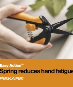 Fiskars Micro-Tip Pruning Snips - 6" Garden Shears with Sharp Precision-Ground Non-Stick Coated Stainless Steel Blade - Gardening Tool Scissors with SoftGrip Handle Pruning Snips (Non-Stick) 22 7111 9M5ffL