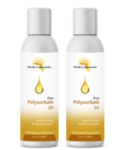 Florida Laboratories, Inc. 2 Bottles 4 oz Polysorbate 20 FOOD GRADE KOSHER