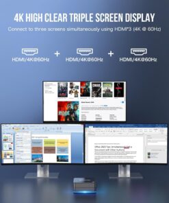 GMKtec Mini pc 8GB +256GB SSD Mini pc Intel 11th gen N5105 (up to 2.9GHz) Desktop Computer Windows11 Pro 4C 4T WiFi 5 BT4.2 4K@60Hz /3*USB3.2/Type-C/3*HDMI 2.0 Mini pc Mini PC 10 7111kZu86L