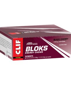 CLIF BLOKS - Black Cherry Flavor with Caffeine - Energy Chews - Non-GMO - Plant Based - Fast Fuel for Cycling and Running - Quick Carbohydrates and Electrolytes - 2.12 oz. (18 Count) 23 7111yyytPKL