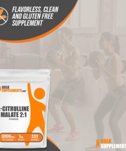 BULKSUPPLEMENTS.COM L-Citrulline Malate 2:1 Powder - L Citrulline Malate Supplement, Citrulline Malate Powder - Unflavored & Gluten Free - 3g per Servings, 333 Servings, 1kg (2.2 lbs) 2.2 Pound (Pack of 1) 14 7112caQqvwL