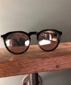 WearMe Pro - Retro Round Flat Top Frame Mirrored Fashion Sunglasses Black Frame / Pink Mirror Lens 52 Millimeters 19 7113SxrIQgL