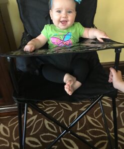 ciao! baby Portable High Chair for Babies and Toddlers, Compact Folding Travel High Chair with Carry Bag for Outdoor Camping, Picnics, Beach Days, and More (Black) Black 44 7113WOFZmvL