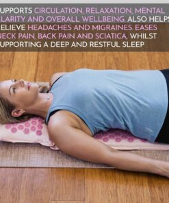 Ajna Acupressure Mat for Massage - Natural Organic Linen Cotton Acupuncture Mat and Bag - Back Pain Relief, Neck Pain Relief, Stress Reliever, Reflexology, Sciatica, Trigger Point Therapy (Lotus Lily) 9 71148AnTwbL