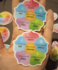 Cusprtm 48 Pcs Anxiety Sensory Stickers, 2 Textured Tactile Rough Calm Stickers Large Size Breathing Stickers Mindfulness Stickers for School Office Classroom Adults Teens Sensory Items 44 7114NYQNgEL