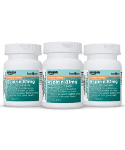 Amazon Basic Care Aspirin 81 mg Pain Reliever (NSAID) Chewable Tablets, Low Dose , Orange Flavor, 108 Count (3 Packs of 36) 36 Count (Pack of 3) 35 71159qH6a0L
