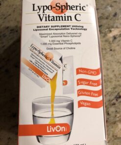 LivOn Laboratories Lypo–Spheric Vitamin C – 2 Cartons (60 Packets) – 1,000 mg Vitamin C & 1,000 mg Essential Phospholipids Per Packet – Liposome Encapsulated for Improved Absorption – 100% Non–GMO Unflavored 30 Count (Pack of 2) 21 7115LlAo1hL