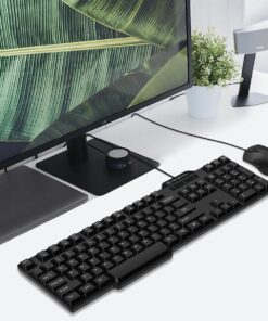 Wired Keyboard and Mouse Combo, Gofreetech Full-Size Keyboard and Mouse Combo with Optical 3 Button Mouse, USB Plug-and-Play, Compatible with Desktop, Laptop, Notebook, PC Windows 30 7115OxeTxEL
