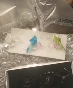 Hummingbird Christmas Ornaments with Glitter Accents - Set of 3 - Handblown XmasOrnaments - Holiday Decorations Gift for Bird Lover 17 7115SORPe1L