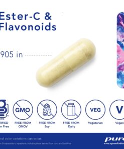 Pure Encapsulations Ester-C & Flavonoids | Vitamin C Supplement for Antioxidant, Immune and Vascular Support* | 90 Capsules 90 Count (Pack of 1) 10 7115YgOrWEL