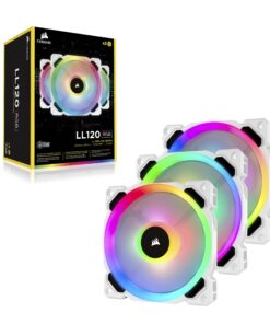 Corsair LL Series, LL120 RGB, 120mm RGB LED Fan, Triple Pack with Lighting Node PRO- White, Lighting Node PRO Included, LL120 RGB White,CO-9050092-WW Triple Pack w/ Lighting Node PRO 43 7115dGZlIeL