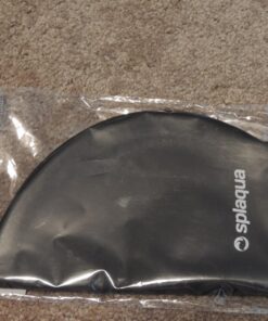 Silicone Solid Swim Cap - Waterproof, Comfortable Stretch Fit, for Men and Women, Suitable for Long Hair - for Swimming, Diving & Snorkeling - by Splaqua Jet Black 12 7116P5BGtiL