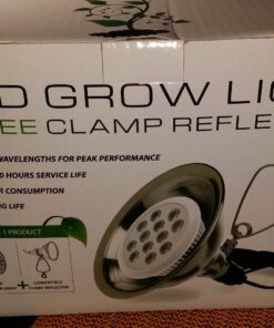 Indoor LED Grow Light Bulbs w/ Clamp Reflector (12W) Efficient Greenhouse Red & Blue Hydroponics Lighting | Produce Healthier Plants, Herbs, Flowers 33 7117YH4bnpL 1