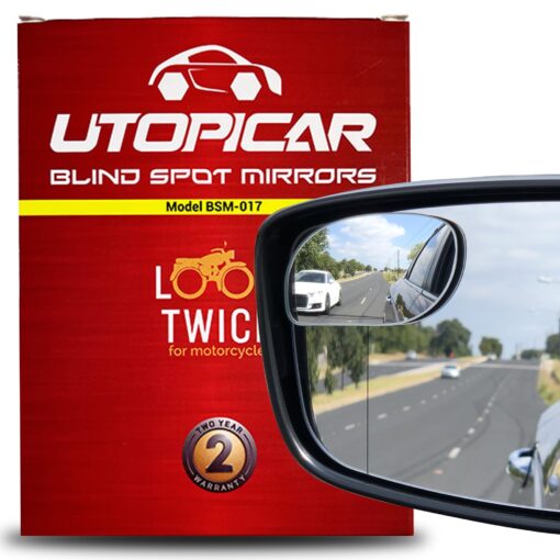 Utopicar Blind Spot Car Mirror - Convex Blindspot Mirrors for 3x Larger Image, Engineered Design for Side Mirror (Blindspot), Frameless - Rear View Blind Spot Mirrors (2 Pack)