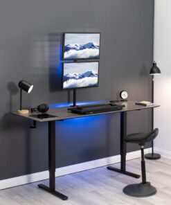 VIVO Dual Monitor Desk Mount Stand with Height Adjustment and VESA Plates for 2 LCD Ultrawide Screens up to 34 inches, Stacked Array, STAND-V002R Black 22 7117ukmvwSL