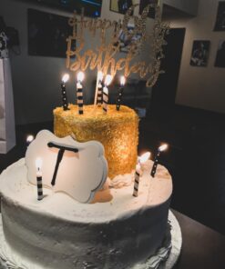 Gold Glitter Happy 60th Birthday Cake Topper,Hello 60, Cheers to 60 Years,60 & Fabulous Party Decoration 29 7118JDH9hL