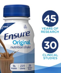 Ensure Original Nutrition Shake with 9 Grams of Protein, Meal Replacement Shakes, Milk Chocolate, 8 fl oz (Pack of 16) 16 7118QhFN6LL