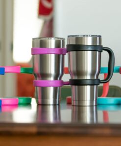 STRATA CUPS 30oz Tumbler Handle (PINK) Available For 30oz YETI Tumbler, OZARK TRAIL Tumbler, Rambler Tumbler- BPA FREE Pink 26 7118irzzsL 1