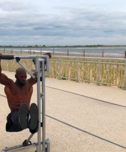 Vdip Power Station | Patented V-Shaped Equipment for All-Powerful Dips & Resistance Training | Lightweight & Effortless Assembly | Doubles as a Workout Bench|Total Body Workout at Home, Work, Gym 18 71196GU4VpL