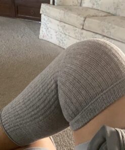 SENIOR ICARE Knee Warmers, Elastic Cotton Knee Sleeves - For Women, Men, Circulation Improvement and Joint Pain Relief for Arthritis Knees, Knitted Binchotan Charcoal Yarn, One Pair, Made in Japan 27 7119CSSOLL