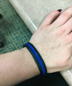 SayitBands Thin Blue Line Wristband - Your Choice of Size Default (8") 11 7119WcDPytL