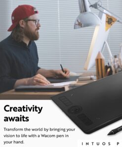 Alternative view of Wacom Intuos Pro Medium Bluetooth Graphics Drawing Tablet, 8 Customizable ExpressKeys, 8192 Pressure Sensitive Pro Pen 2 Included, Compatible with Mac OS and Windows,Black Regular