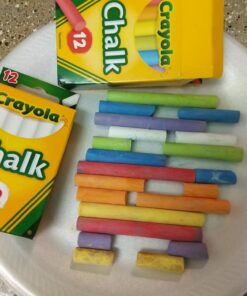 Crayola Non-Toxic White Chalk(12 ct box)and Colored Chalk(12 ct box) Bundle 25 711AMJZRRcL