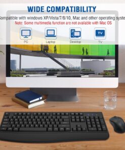 Wireless Keyboard and Mouse Combo, EDJO 2.4G Full-Sized Ergonomic Computer Keyboard with Wrist Rest and 3 Level DPI Adjustable Wireless Mouse for Windows, Mac OS Desktop/Laptop/PC black 29 711Ayx907L