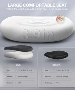 LANDOMIA Ergonomic Office Desk Chair - Mesh Office Chair with Flip up Arms & Adjustable Back Height - Comfortable Computer Task Chairs with Lumbar Support for Heavy People Black 22 711C0gEg3fL 1