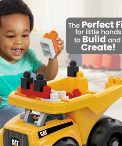 MEGA Bloks Cat Fisher-Price Toddler Blocks Building Toy, Large Dump Truck with 25 Pieces, 1 Figure, Yellow, Gift Ideas for Kids 23 711CEkbF5JL