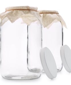 Alternative view of 1790 Large Glass Jars with Lid - Wide Mouth 1 Gallon Glass Jar with Lid - Glass Gallon Jar for Kombucha & Sun Tea - Gallon Mason Jars are Large Glass Jars with Lids 1 Gallon for Food Storage - 2 Pack