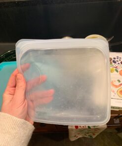 Stasher Reusable Silicone Storage Bag, Food Storage Container, Microwave and Dishwasher Safe, Leak-free, Sandwich, Aqua 35 711DIulAHuL