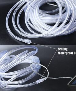 RUICHEN Solar Rope Lights Outdoor String Lights, 16.5 Ft 50 LED Tube Light Waterproof Copper Wire Fairy Lights for Garden Fence Yard Christmas Wedding Party (Blue) Blue 10 711DL8TjF L