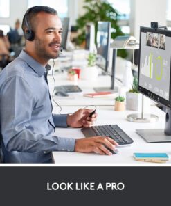 Alternative view of Logitech C920x HD Pro Webcam, Full HD 1080p/30fps Video Calling, Clear Stereo Audio, HD Light Correction, Works with Skype, Zoom, FaceTime, Hangouts, PC/Mac/Laptop/Macbook/Tablet - Black