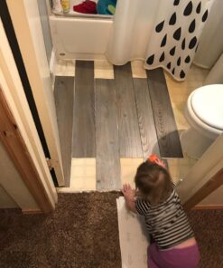 Tivoli II Self Adhesive Vinyl Floor Planks, 10 Pack - 6" x 36", Silver Spruce - Peel & Stick, DIY Flooring - Natural Wood Grain Feel for Kitchen, Dining Room & Bedrooms by Achim Home Decor Wood look 10 Planks 65 711DcFY9WL