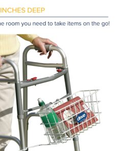 Drive Medical 10200B Walker Basket with Plastic Cup Holder, White 26 711E1t5hapL