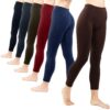 6 Pack Seamless Fleece Lined Leggings for Women - Winter, Workout & Everyday Use - One Size Multi Color 11 711EEXFh7RL