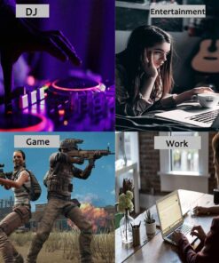 OONOL Gaming Headphones, Rotated Earmuffs, Retractable Microphone, Bass Sound, On Ear Wired Noise Cancelling Headset for PC, PS4, PS5, Xbox One, Switch, Laptop, 3.5MM Jack (Black) Black 25 711FR mStbL