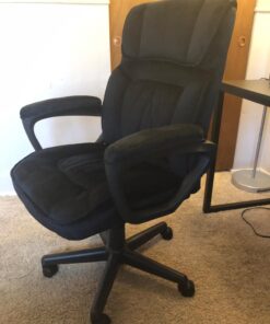 Amazon Basics Classic Office Desk Computer Chair - Adjustable, Swiveling, Ultra-Soft Microfiber, Lumbar Support, 28"D x 25"W x 43.5"H, Black 39 711FhiVgPgL