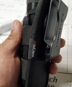 MinChen Tactical Flashlight Holster, 18650 Flashlight Pouch, Stretchy Nylon Pouch Handheld LED Flashlight Holster for Duty Belt Carry Case Holder with 360 Degree Rotatable Clip 18 711GJrjDUUL